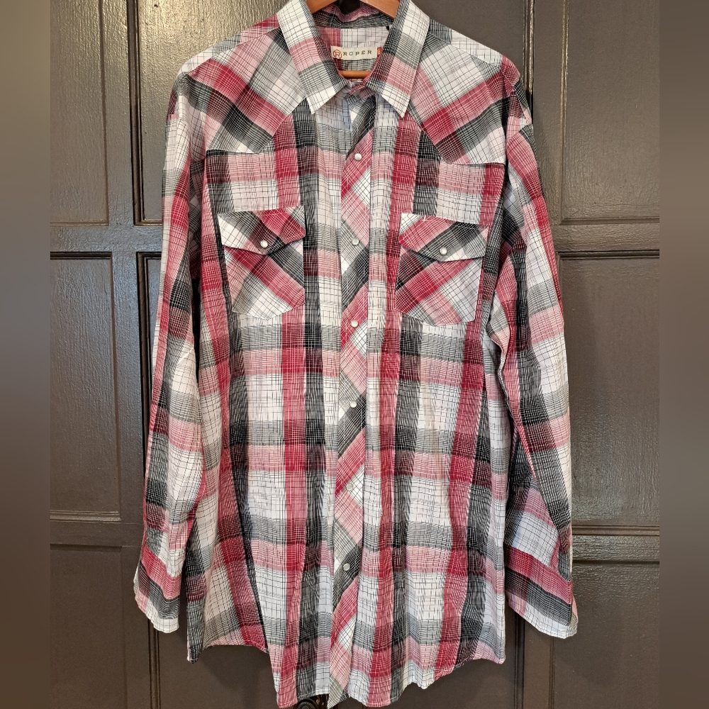 Roper black/red/white 3xl men's western shirt.